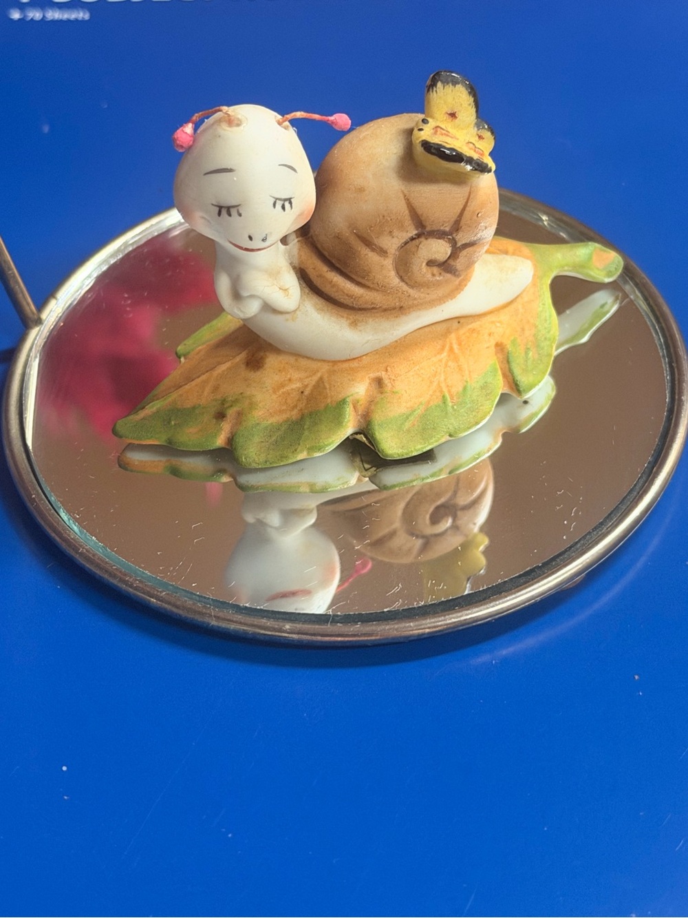 Vintage HOMCO Porcelain Snail & Butterfly Figurine #8902 - Mint Condition
